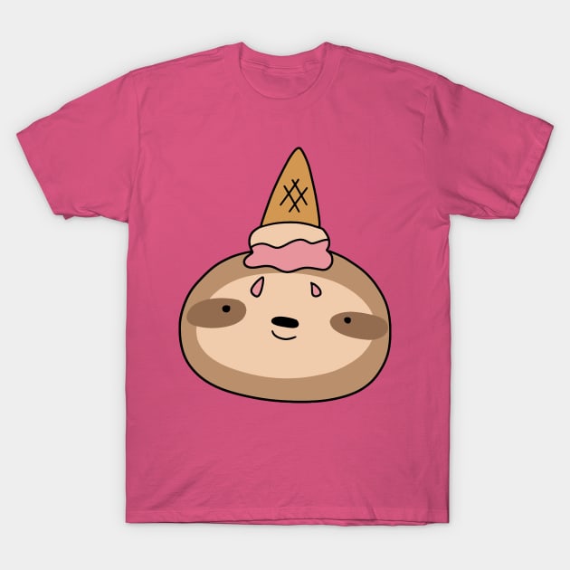 Melted Icecream Cone Sloth Face T-Shirt by saradaboru